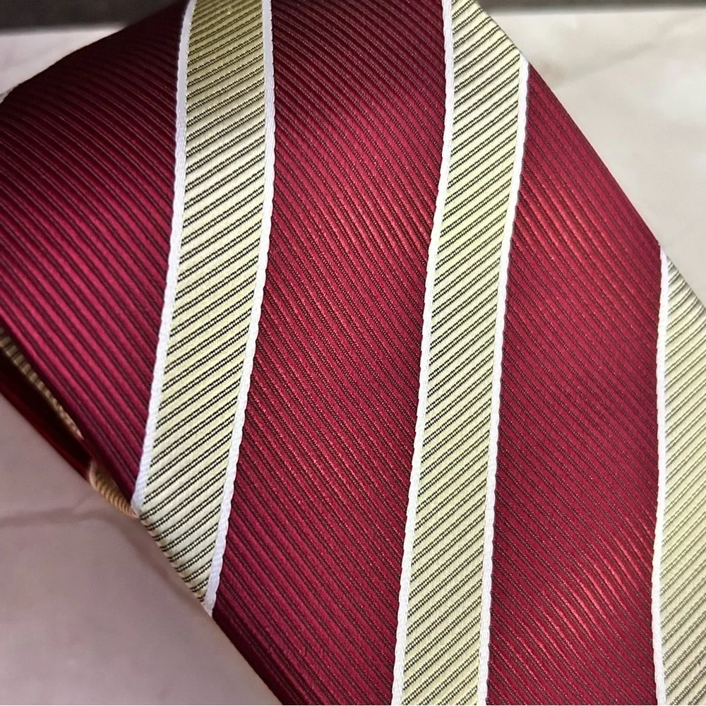 Elegant Red and Gold Striped Men's 56” Tie